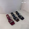 Rhinestone Multi-Strap Slid On Open Toe Heels